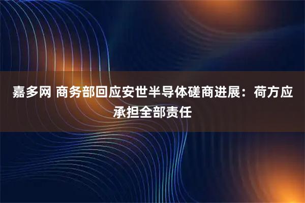 嘉多网 商务部回应安世半导体磋商进展:荷方应承担全部责任