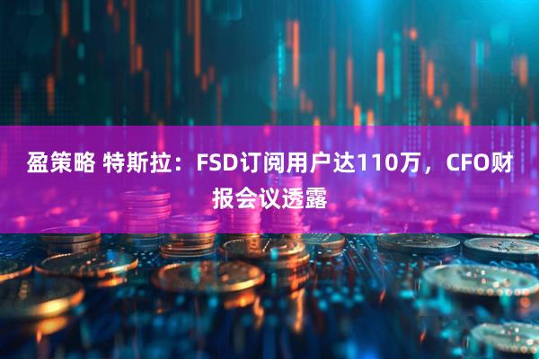 盈策略 特斯拉：FSD订阅用户达110万，CFO财报会议透露